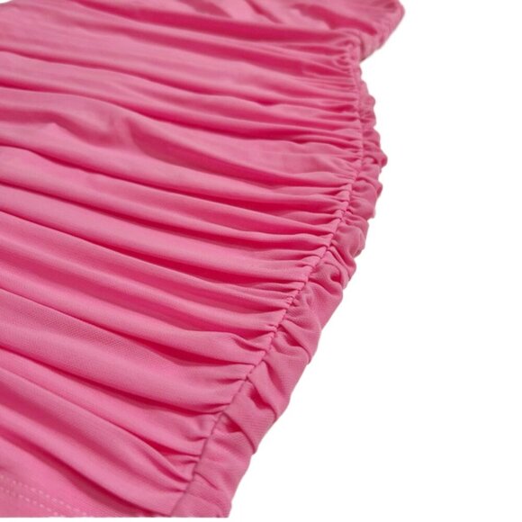 NWT Hello Molly Cupids Kiss Dress Pink One Shoulder Mini Ruched Bodycon Sexy M 6 - Picture 6 of 12